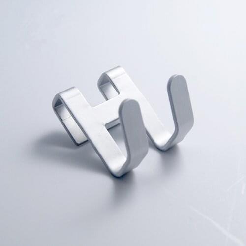 Hook Double Headed Card Hook Bathroom Glass Door Without Perforation And Traceless Hanging Space Aluminum Towel Racks