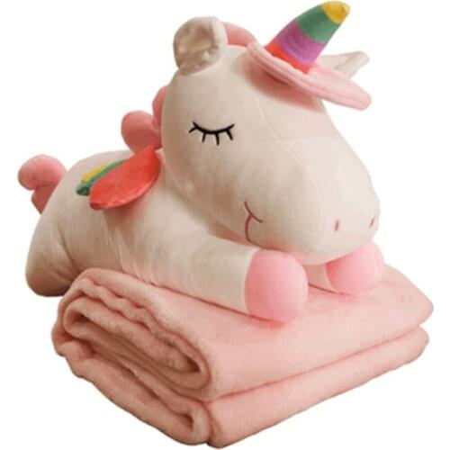 Cartoon pillow quilt dual-purpose nap pillow air-conditioning blanket coral velvet personality lovely cushion sofa bedding