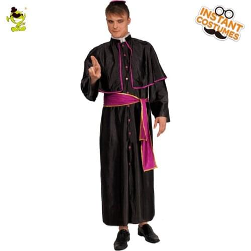 Halloween Mens Missionary Church Costume Priest Cosplay Outfit Costume Carnival Cosplay Costumes
