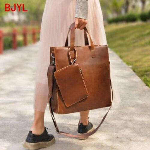 2020 New Womens Bag Shopping Handbag Female Large Capacity Laptop Bag Business Briefcase Simple Leather Shoulder Messenger Bags