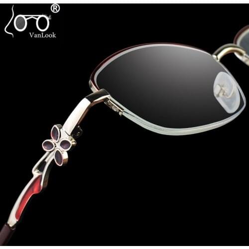 Presbyopia Glasses 1.5 2.0 4.0 For Diopters Women Blue Light Blocking Reading Glasses For Sight Gold Metal Half Frame Eyeglass