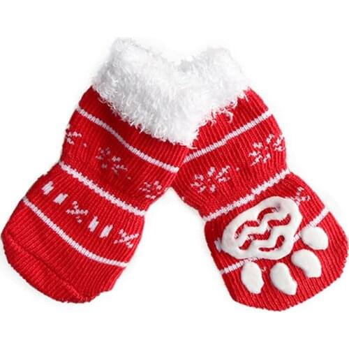 Dog Shose Autumn Winter Outdoor Waterproof Christmas Dog Socks Anti Slip Dog Boots for Dogs in New Year