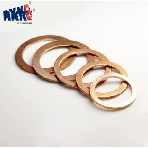 AXK DIN7603 M4 M5 M6 M8 M10 M12 M13 M14 M16 M17 M18 M20 M22 M24 M26 Boat Red Brass Copper Crush Sealing Washer Flat Seal Gasket