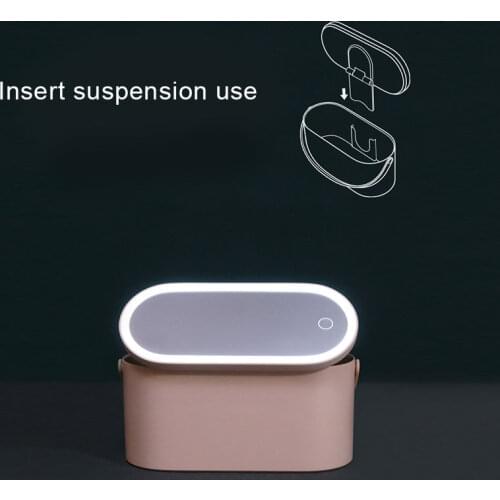 Portable Makeup Organizer Box Skin Care Organzier for Makeup with Mirror LED Ring Light for Travel MPwell