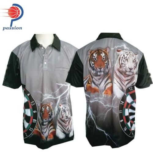 35 USD Each Unique Team Grey Dart Shirt With Tiger Designs