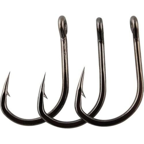 100Pcs Durable Fishhooks Strong Carbon Steel Saltwater Freshwater Sharp Fishing Circle Jig Hooks