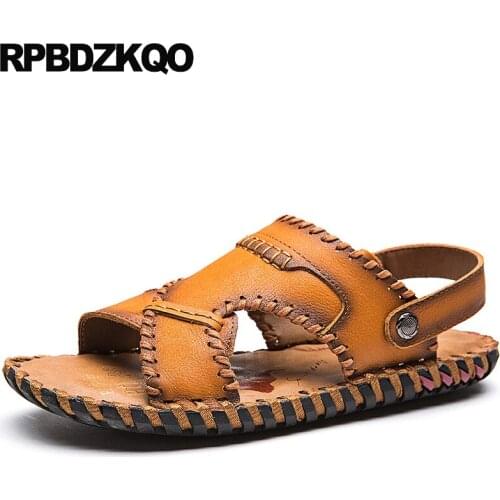 Fashion Slippers Men Gladiator Sandals Summer Shoes Native Slides Slip On Roman Runway Plus Size Outdoor Leather Nice Italian