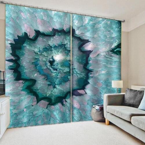 Custom blue hole curtains stereoscopic curtains 3D Window Curtains For Living Room Bedroom Customized size