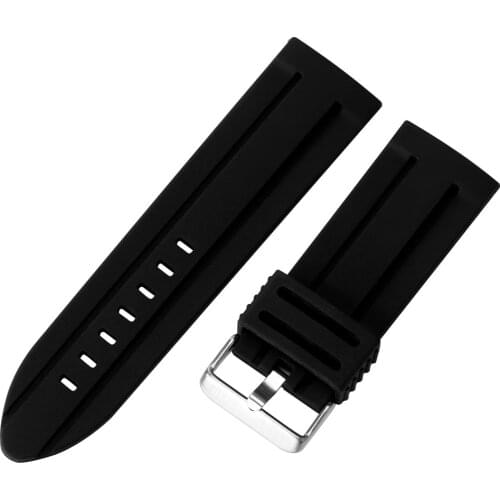 28mm 30mm Silicone Watch Strap Black Pin Buckle Wrishwatches Band Waterproof Bracelet cinturino orologi