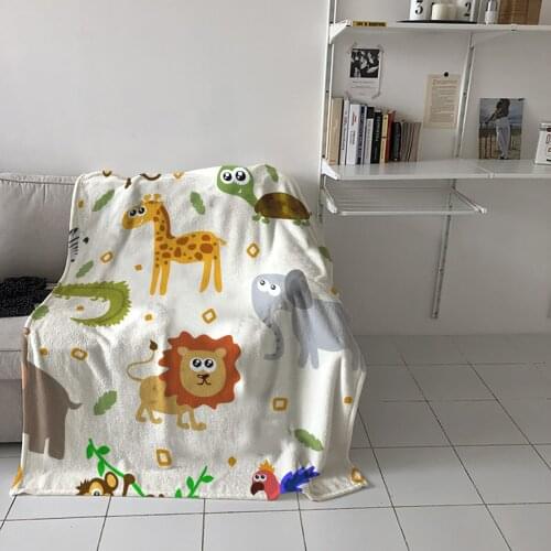 Special Throw Blanket For Bed Jungle Animal Beast Cute Nap Traveling Soft Flannel Blanket Childrens Bedroom Bedspreadc