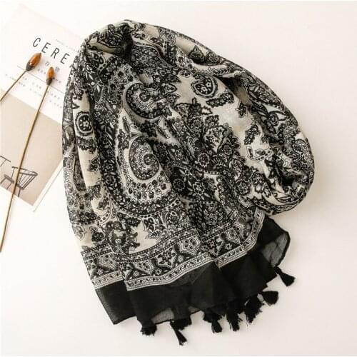 2021 Women Fashion Autumn Abstract Floral Viscose Shawl Scarf High Quality Print Wrap Pashmina Snood Bufandas Scarves 180*90CM