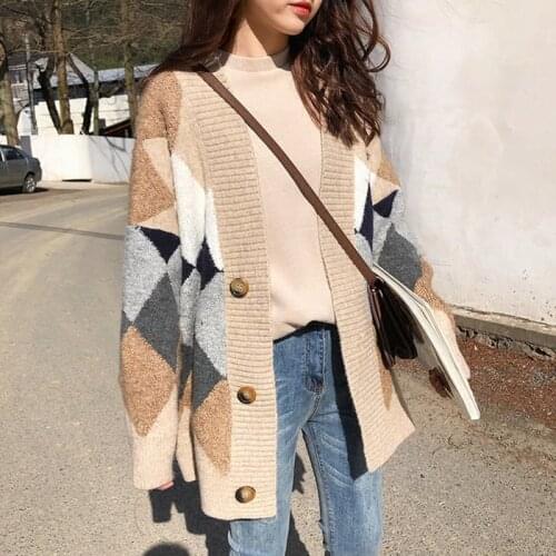 Female Cardigan Woman Knitted Long Sleeve Sweater 2019 Autumn Winter New Overcoat Coats Women Casual Elegant Office Outwear