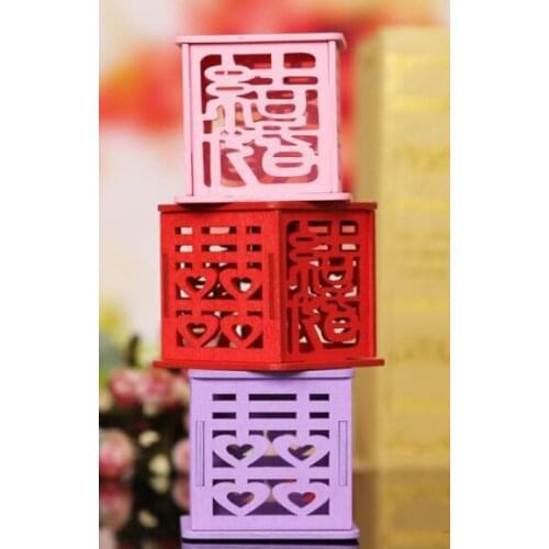 100 pcs/lot DHL fast Chinese Style Wooden Unique Sweetbox Wedding Candy Favors Favor holders Wedding Candy box