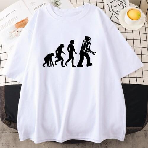 2021 T-shirts The Big Bang Theory Robot Evolution T-shirt tops summer casual mens T-shirts fitness kpop sportswear t shirt men