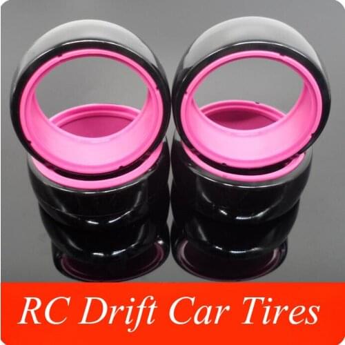 4PCS 1/10 RC Drift Car Tires Smooth Tire Skin Spare Parts Fit For Sakura 94123 RC Drift Car Model 63*25mm