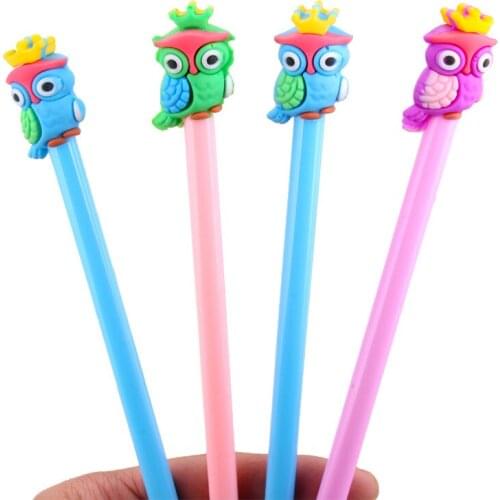 48pcs/lot cute cartoon creative stationery owl gel pen sign pen office school Roller ball pens