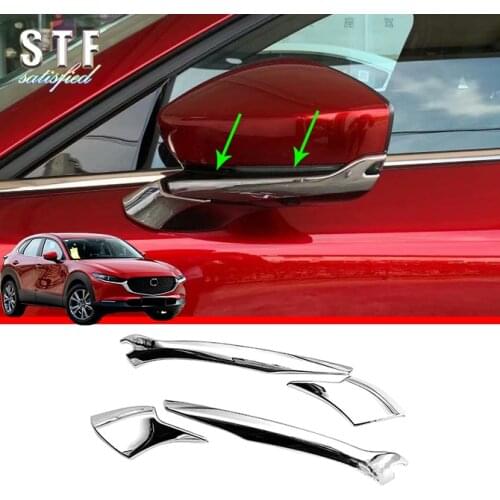 ABS Chrome Car Door Side Rearview Mirror Trim Below Strip Finish For Mazda Cx-30 Cx30 2020 2021