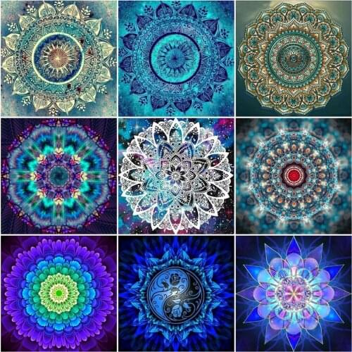 HUACAN 5D DIY Diamond Painting Flower Abstract Full Square Round Mosaic Diamond Rhinestone Picture Home Decoration