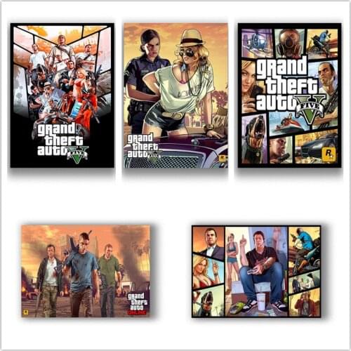 Theft Auto Posters White Coated Paper Prints Home Decoration for Livingroom Bedroom Home Art Brand