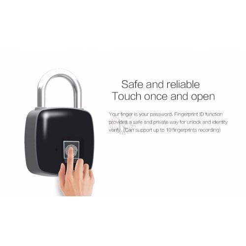 Anytek P3 Fingerprint Lock Waterproof Keyless Anti-theft Padlock Door Lock