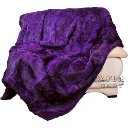 CX-D-82 150X200CM Handmde Fashion Wholesale Rabbit Fur Blanket bedding Carpet~ DROP SHIPPING