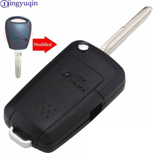 Jingyuqin 10ps Remote Folding Flid 1 Button Car Key Case Shell Cover For Hyundai Null Uncut Blade