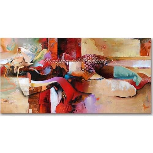 Mintura Wall Picture for Living Room Oil Painting on Canvas Hand Painted Home Decor The Abstract Female Body Wall Art No Framed
