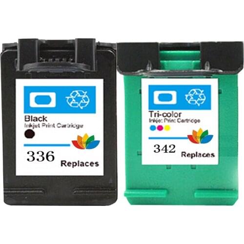 2 Compatible HP 336 342 Refilled ink Cartridge for Photosmart C3100 C3110 C3125 C3140 C3150 C3185 C3188 C3190 7800 7850 Printer