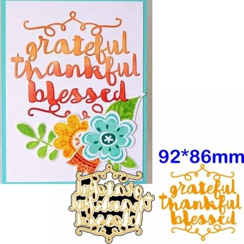 Greatful Thankful Blessed Words Frame Metal Cutting Dies Frame Die Cuts For Card Making Scrapbooking Decoration Crafts New 2019