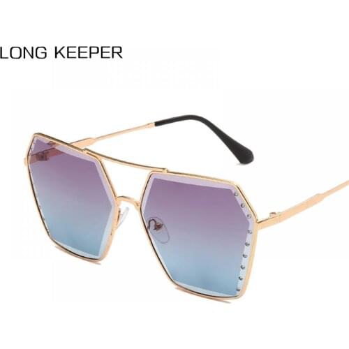 Fashion Hexagon Sunglasses Women Men Luxury Designer Diamond Sun Glasses Retro Metal Frame Driving Glasses lunette de soleil