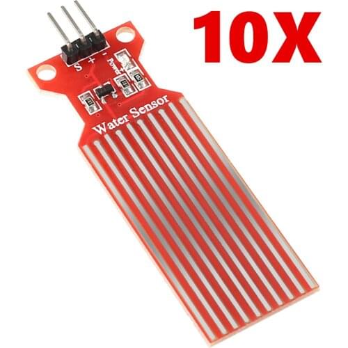 10Pcs DC 3V-5V 20mA Rain Water Level Sensor Module Depth of Detection Liquid Surface Height Flow Sensor for Arduino