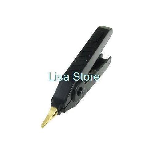 Multimeter Spring Loaded Black Insulation Brass Mouth Alligator Clamp