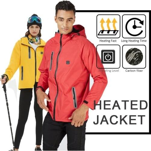 Mens Winter Jacket Outdoor Sports Power Bank compatible With Electric Heated Jacket