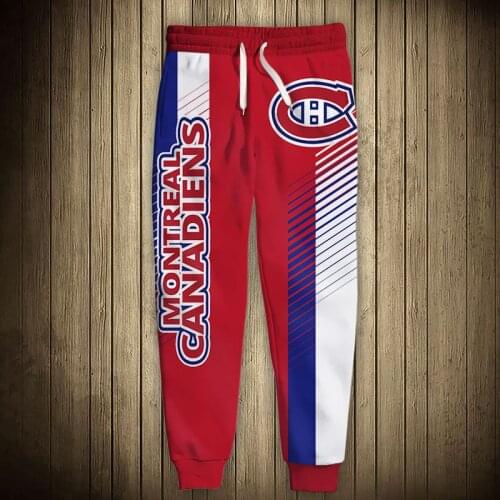 Montreal mens casual canadiens sports pants stitching striped design letter CH print sweatpants
