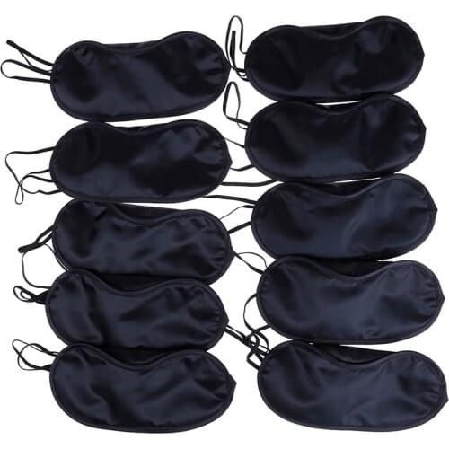 NEW 10pcs Soft Portable Eye Mask Black Fast Sleeping Eyeshade Cover Eye Masks Shade Patch Women Men Blindfold Travel Sleepmasker