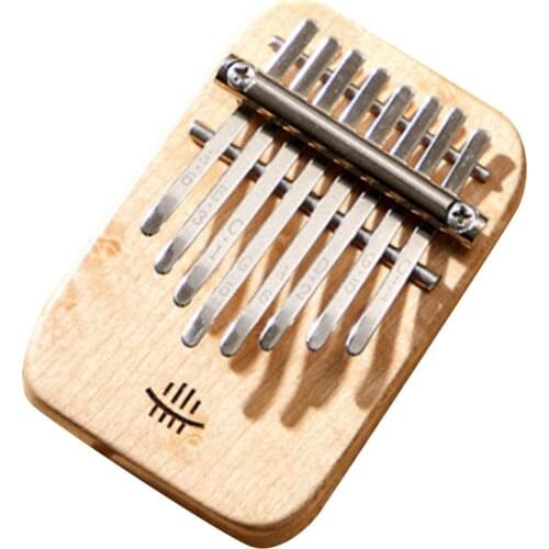 Hluru D Portable Exercise Kalimba Beginner Mini Finger Thumb Piano Musical Instrument 8 Keys Notes Tone Xylophone Maple