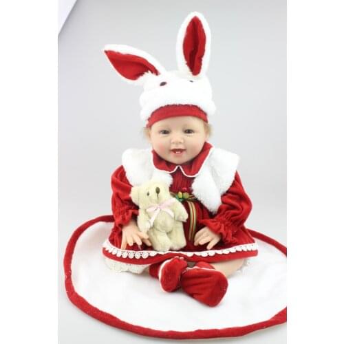 55cm Silicone Reborn Dolls Cute Christmas Dolls Kids Gifts Brinquedos Kidss Birthday Dolls Wedding Gifts Sleeping Babies Toys