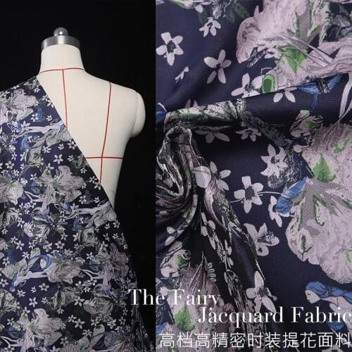 European style high-end fashion flower jacquard Brocade Fabric,3D yarn dyed embroidery fabric for women coat,dress patchwork DIY