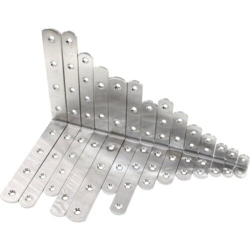 2PCS Silcer L Bracket Corner Bracket,Stainless Steel Corner Brace Joint Fastener Shelf Support,90Degree Angle Bracket