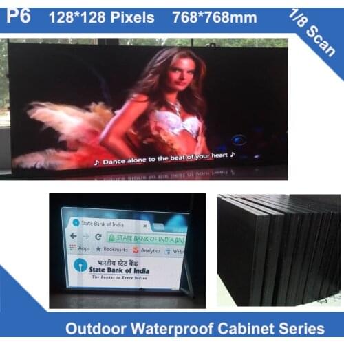 TEEHO sign display led video TV outdoor led cabinet P6 fixed use iron waterproof Cabinet 768mm*768mm 1/8 scan led module cabinet