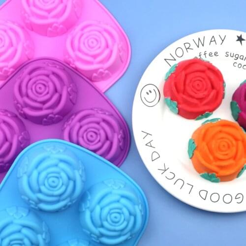XG131 Long-term supply silicone cake mold 6 even rose silicone cake mould Ice cream pudding jelly mould soap mold