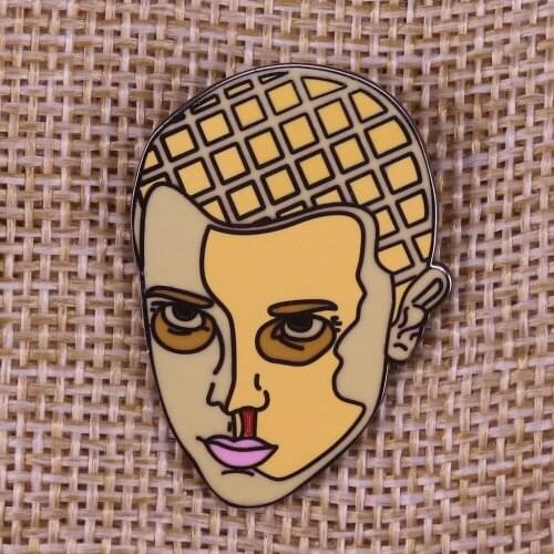 011 Stranger Things Tattoo Enamel Pin Eleven Waffle Brooch demogorgon Dustin Badge