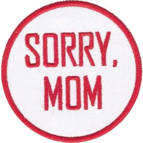 10pcs/lot Round Letter Embroidery Patches Backpack Clothing Decoration Accessories Sorry Mom Diy Iron Heat Transfer Applique