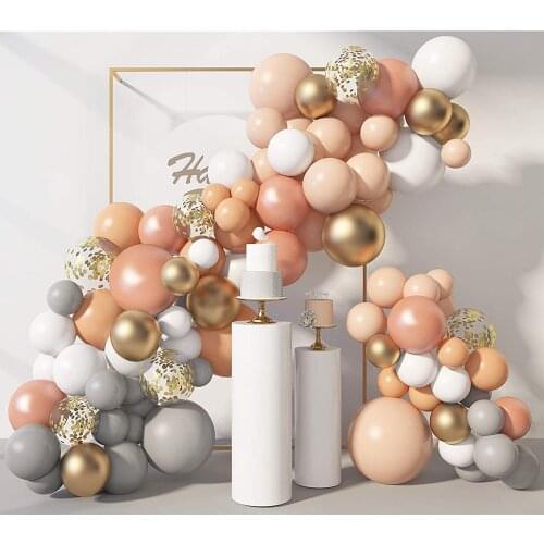 129pcs Rose Gold Metal Balloon Happy Birthday Party Decoration Kids Boy Girl Adults Wedding Birthday Ballon Bride To Be Baloon