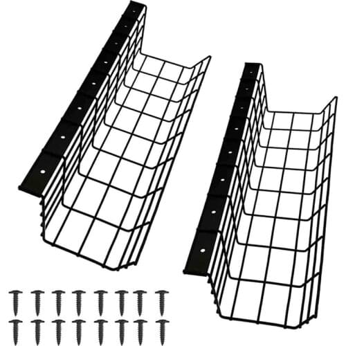 2Pcs Under Desk Cable Management Tray Wire Cord Power Strip Adapter Organizer Steel Metal Cable Tray to Hide Cables