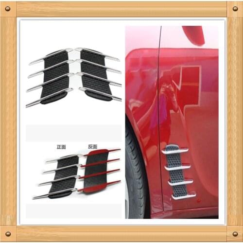 2Pcs Cool Chrome Shark Gills 3D Car Stickers Side Vent Air Flow Sticker for Infiniti QX50 Q QX80 Q50 Prototype QX30 Q60