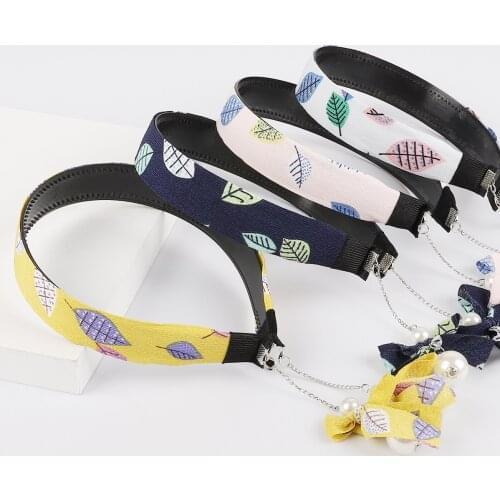 Womens Fashion Simulated Pearl Bowknot Hair Bands Bow Tie Floral Headbands For Woman Hair Hoop Hair Accessories