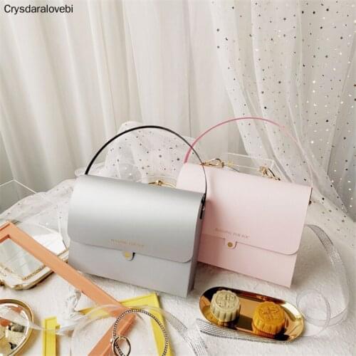 5pcs Shoulder Bag Style Theme Party Celebrate Birthday New Year Handmade Biscuite Gift Baking Candy Packaging Handle Box