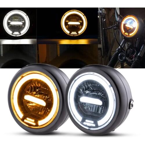 6.5 inch Round Motorcycle cafe racer headlight Round Head Lamp Moto LED For sportster bobber chopper motorcycle street glide