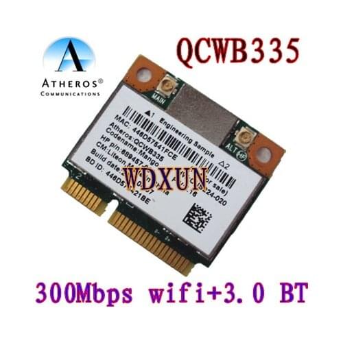 Atheros Qcwb335 Qca9565 Wifi Wireless Bluetooth Bt 4.0 Card 150mbps 689457-001 Internal Pci-e mini pcie 802.11n For Laptop